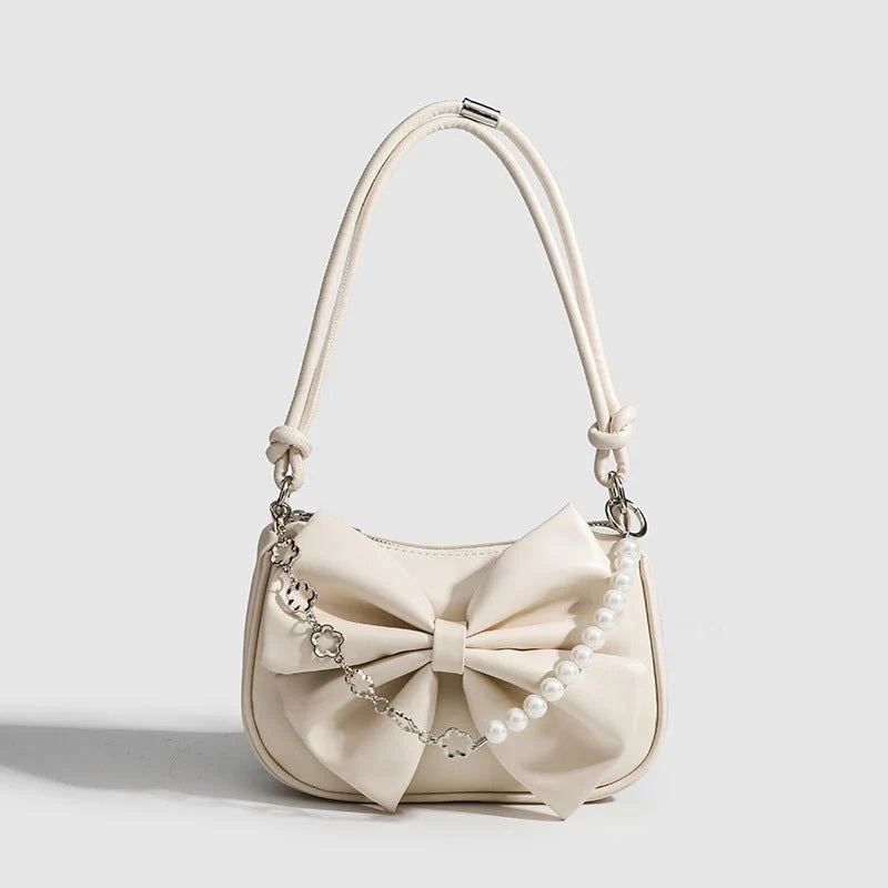 Pearl Chain Bow Handbag