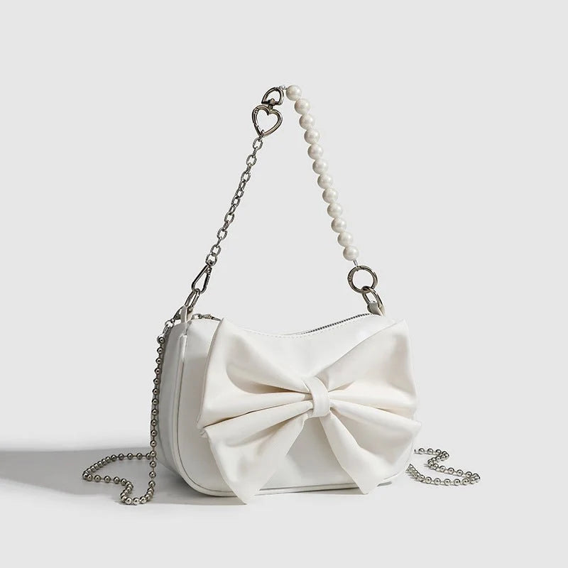 Pearl Chain Bow Handbag